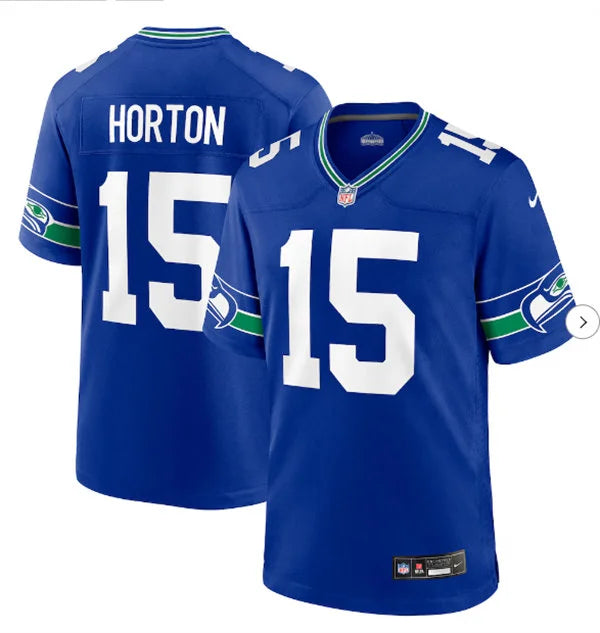 Men’s Seattle Seahawks #15 Tory Horton Nike Royal Throwback F.U.S.E. Limited Jersey