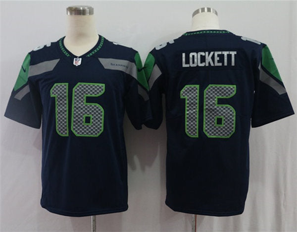 Men’s Seattle Seahawks #16 Tyler Lockett Nike College Navy Team Color Vapor Limited Jersey