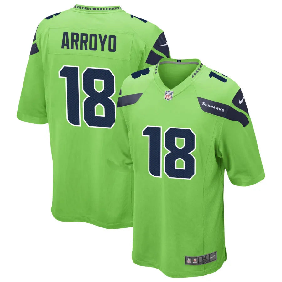 Men’s Seattle Seahawks #18 Elijah Arroyo Nike Neon Green Alternate Vapor F.U.S.E. Limited Jersey