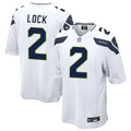 Men’s Seattle Seahawks #2 Drew Lock Nike White Vapor F.U.S.E. Limited Jersey