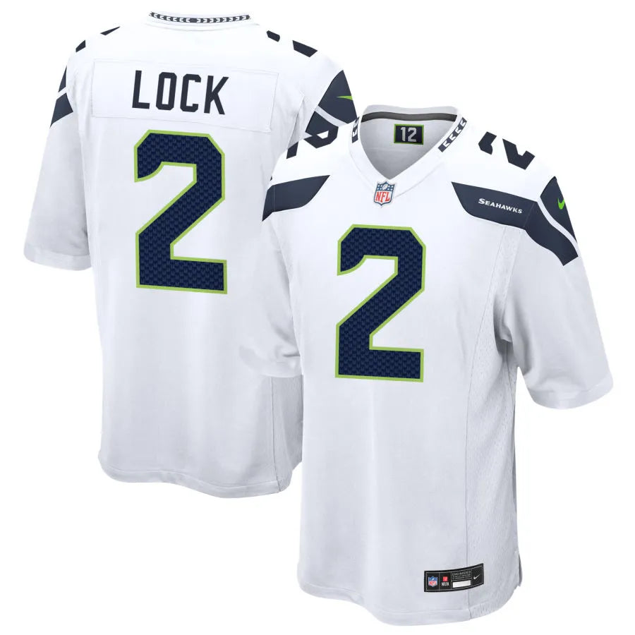 Men’s Seattle Seahawks #2 Drew Lock Nike White Vapor F.U.S.E. Limited Jersey