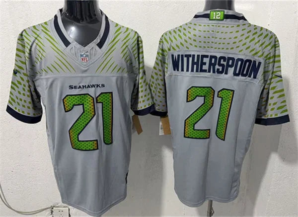 Men’s Seattle Seahawks #21 Devon Witherspoon Nike Vapor F.U.S.E. Limited Soundwaves Rivalry Series Jersey