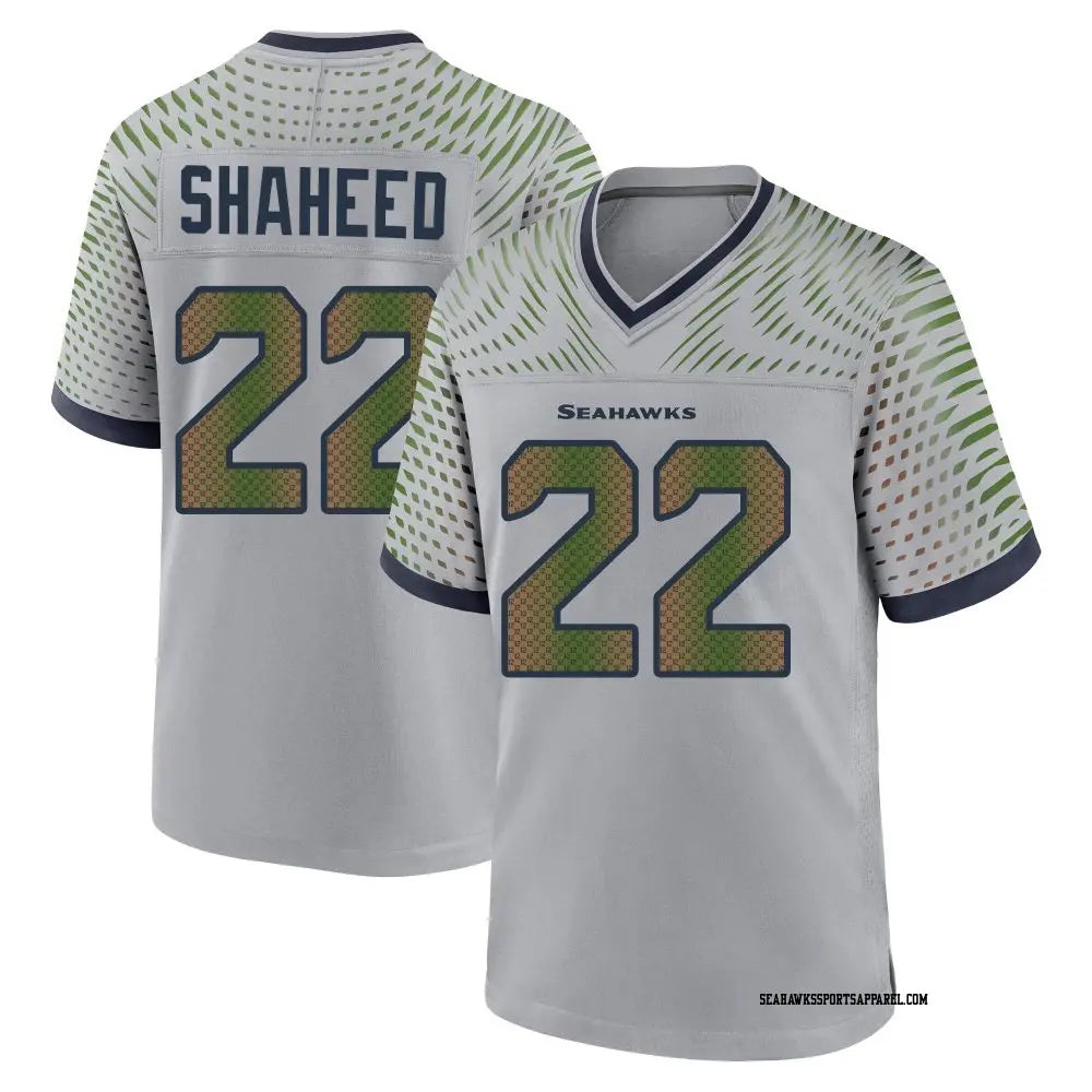 Men’s Seattle Seahawks #22 Rashid Shaheed Wolf Gray Soundwaves Rivalries Collection Vapor F.U.S.E. Limited Jersey