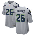 Men’s Seattle Seahawks #26 Zach Charbonnet Nike Gray Alternate Vapor Limited Jersey