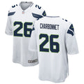 Men’s Seattle Seahawks #26 Zach Charbonnet Nike White Vapor Limited Jersey