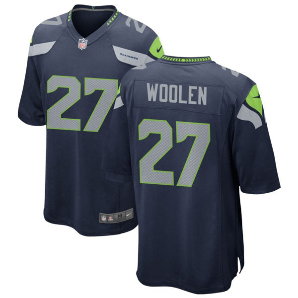 Men’s Seattle Seahawks #27 Tariq Woolen Nike Navy Team Color Vapor Limited Jersey