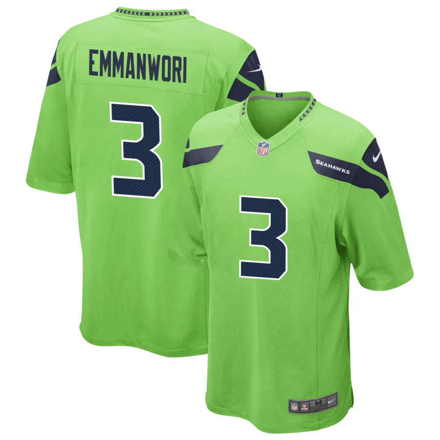 Men’s Seattle Seahawks #3 Nick Emmanwori Nike Neon Green Alternate Vapor F.U.S.E. Limited Jersey