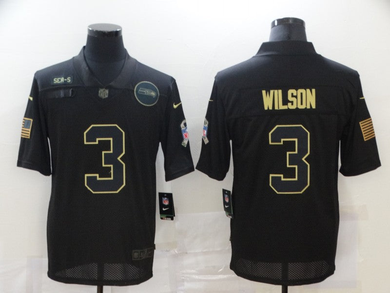 Men’s Seattle Seahawks #3 Russell Wilson Black Alternate Jersey