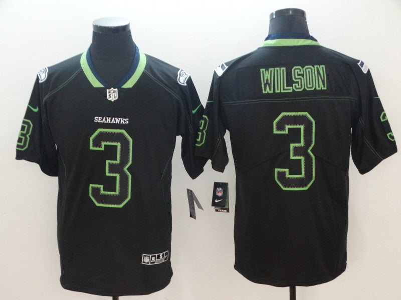 Men’s Seattle Seahawks #3 Russell Wilson Black Jersey