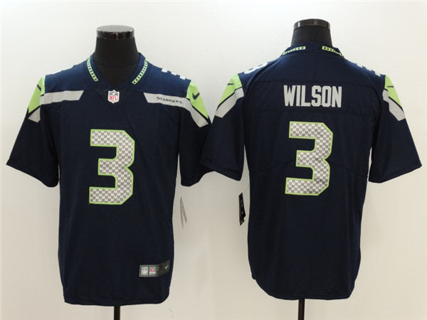 Men’s Seattle Seahawks #3 Russell Wilson Nike College Navy Team Color Vapor Limited Jersey
