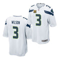 Men’s Seattle Seahawks #3 Russell Wilson White Captain Patch Nike NFL Limited Jersey