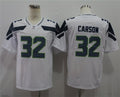 Men’s Seattle Seahawks #32 Chris Carson Nike White Vapor Limited Jersey
