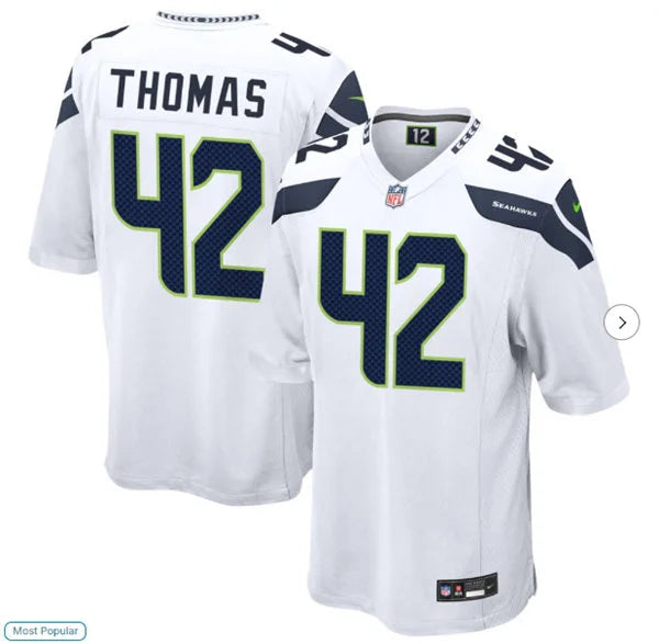 Men’s Seattle Seahawks #42 Drake Thomas Nike White Vapor F.U.S.E. Limited Jersey