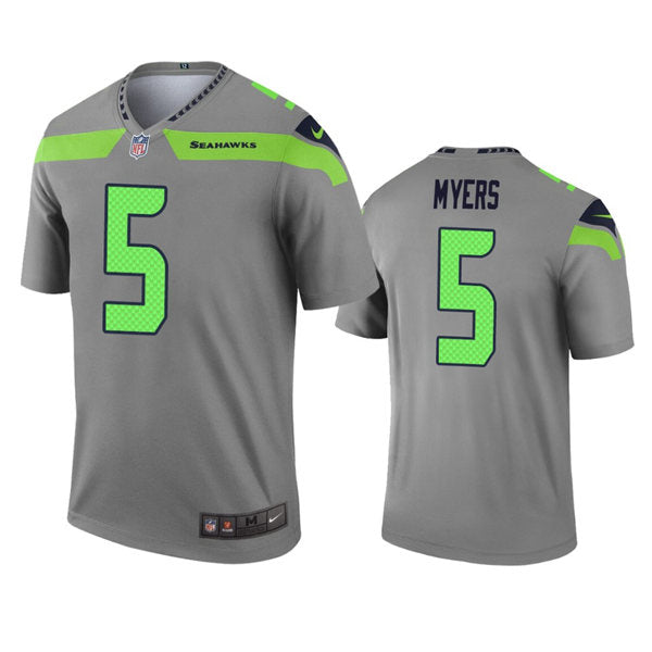 Men’s Seattle Seahawks #5 Jason Myers Grey Nike Inverted Legend Jersey