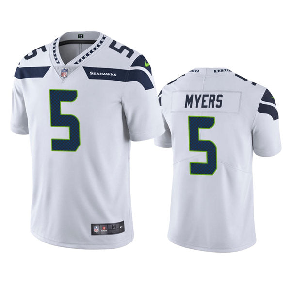 Men’s Seattle Seahawks #5 Jason Myers Nike White Vapor Limited Jersey