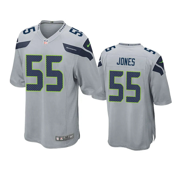 Men’s Seattle Seahawks #55 Dre’mont Jones Nike Gray Alternate Vapor Limited Jersey