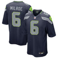 Men’s Seattle Seahawks #6 Jalen Milroe Nike Navy Team Color Vapor F.U.S.E. Limited Jersey