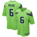 Men’s Seattle Seahawks #6 Jalen Milroe Nike Neon Green Alternate Vapor F.U.S.E. Limited Jersey