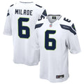 Men’s Seattle Seahawks #6 Jalen Milroe Nike White Vapor F.U.S.E. Limited Jersey