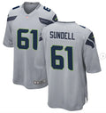 Men’s Seattle Seahawks #61 Jalen Sundell Nike Gray Alternate Vapor F.U.S.E. Limited Jersey