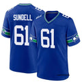 Men’s Seattle Seahawks #61 Jalen Sundell Nike Royal Throwback F.U.S.E. Limited Jersey