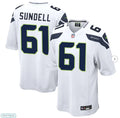 Men’s Seattle Seahawks #61 Jalen Sundell Nike White Vapor F.U.S.E. Limited Jersey