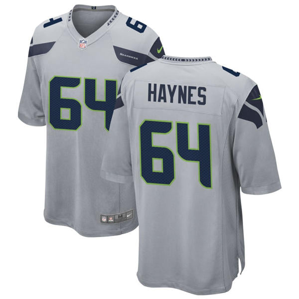 Men’s Seattle Seahawks #64 Christian Haynes Nike Gray Alternate Vapor Limited Jersey