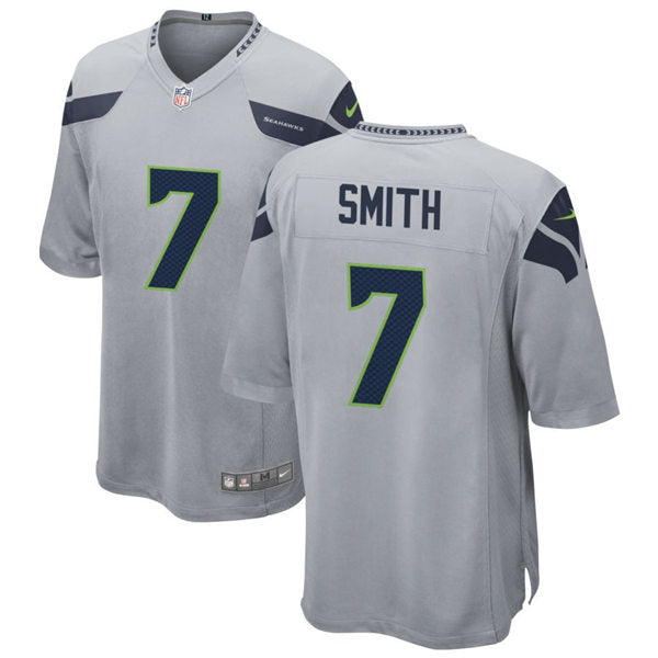 Men’s Seattle Seahawks #7 Geno Smith Nike Gray Alternate Vapor Limited Jersey