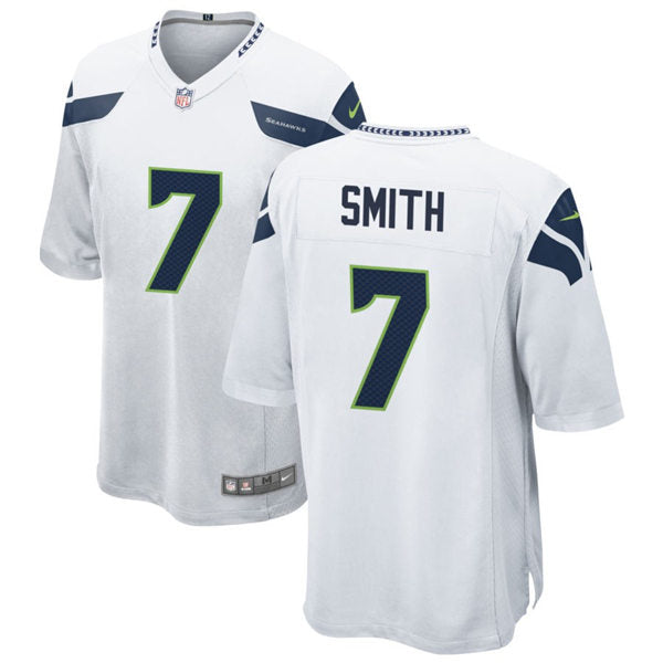 Men’s Seattle Seahawks #7 Geno Smith Nike White Vapor Limited Jersey