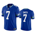 Mens Seattle Seahawks #7 Geno Smith Royal Throwback F.U.S.E. Limited Jersey
