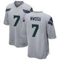 Men’s Seattle Seahawks #7 Uchenna Nwosu Nike Gray Alternate Vapor Limited Jersey