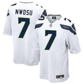 Men’s Seattle Seahawks #7 Uchenna Nwosu Nike White Vapor Limited Jersey