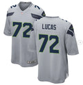 Men’s Seattle Seahawks #72 Abraham Lucas Nike Gray Alternate Vapor F.U.S.E. Limited Jersey
