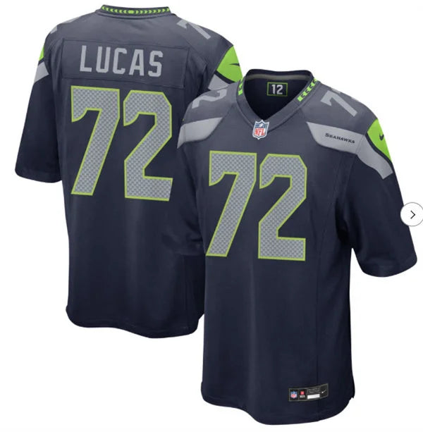 Men’s Seattle Seahawks #72 Abraham Lucas Nike Navy Vapor F.U.S.E. Limited Jersey