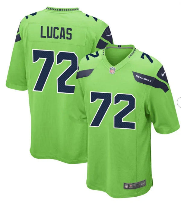 Men’s Seattle Seahawks #72 Abraham Lucas Nike Neon Green Alternate Vapor F.U.S.E. Limited Jersey