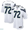 Men’s Seattle Seahawks #72 Abraham Lucas Nike White Vapor F.U.S.E. Limited Jersey