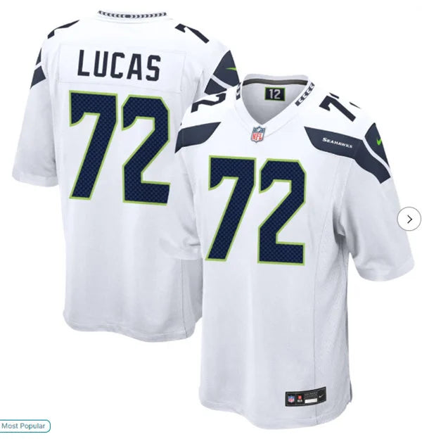 Men’s Seattle Seahawks #72 Abraham Lucas Nike White Vapor F.U.S.E. Limited Jersey