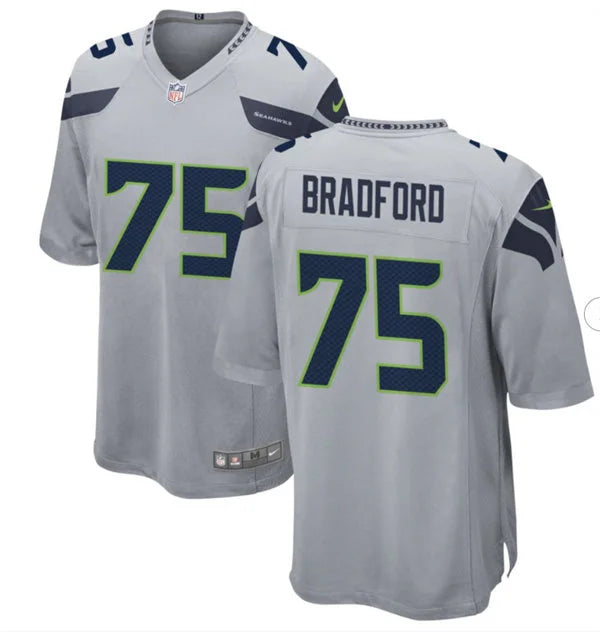 Men’s Seattle Seahawks #75 Anthony Bradford Nike Gray Alternate Vapor F.U.S.E. Limited Jersey
