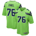 Men’s Seattle Seahawks #76 Grey Zabel Nike Neon Green Alternate Vapor F.U.S.E. Limited Jersey