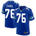 Men’s Seattle Seahawks #76 Grey Zabel Nike Royal Throwback F.U.S.E. Limited Jersey