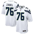 Men’s Seattle Seahawks #76 Grey Zabel Nike White Vapor F.U.S.E. Limited Jersey
