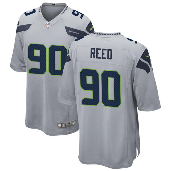 Men’s Seattle Seahawks #90 Jarran Reed Nike Gray Alternate Vapor F.U.S.E. Limited Jersey
