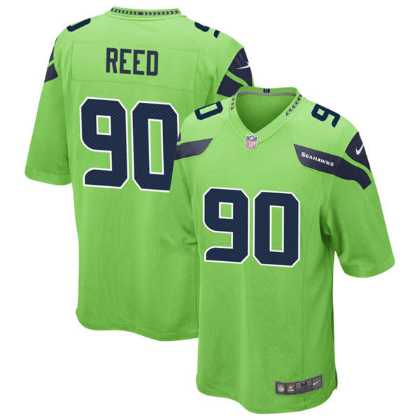 Men’s Seattle Seahawks #90 Jarran Reed Nike Neon Green Alternate Vapor F.U.S.E. Limited Jersey