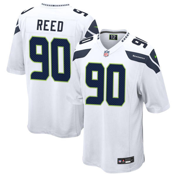 Men’s Seattle Seahawks #90 Jarran Reed Nike White Vapor F.U.S.E. Limited Jersey