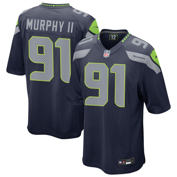 Men’s Seattle Seahawks #91 Byron Murphy II Nike Navy Team Color Vapor F.U.S.E. Limited Jersey