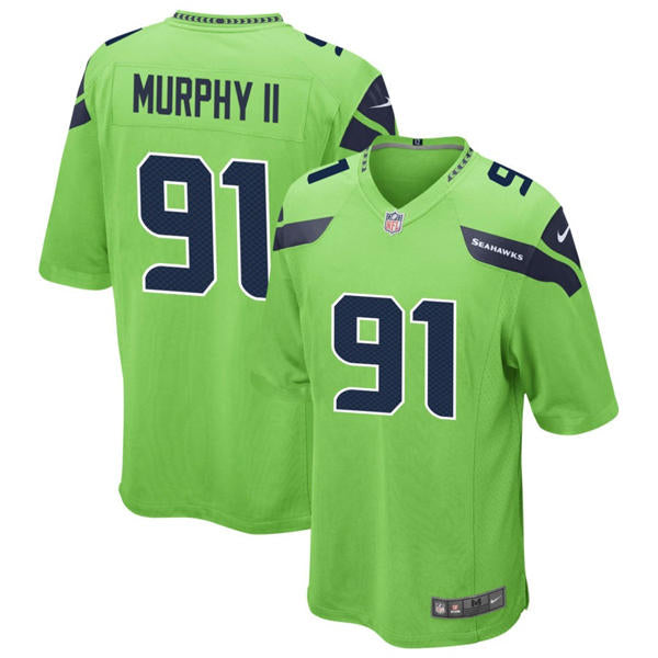 Men’s Seattle Seahawks #91 Byron Murphy II Nike Neon Green Alternate Vapor F.U.S.E. Limited Jersey