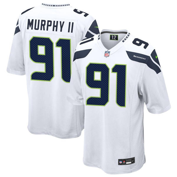 Men’s Seattle Seahawks #91 Byron Murphy II Nike White Vapor F.U.S.E. Limited Jersey