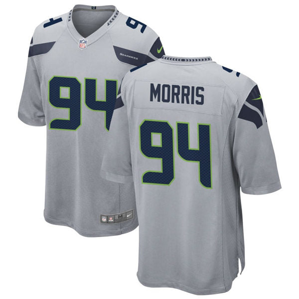 Men’s Seattle Seahawks #94 Mike Morris Nike Gray Alternate Vapor Limited Jersey