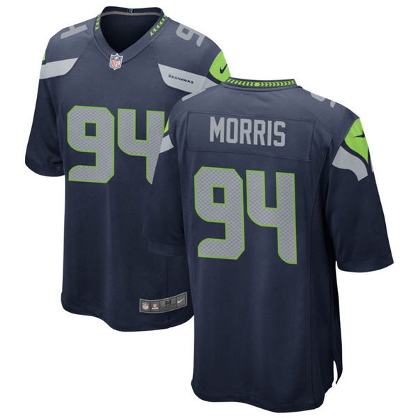 Men’s Seattle Seahawks #94 Mike Morris Nike Navy Team Color Vapor Limited Jersey