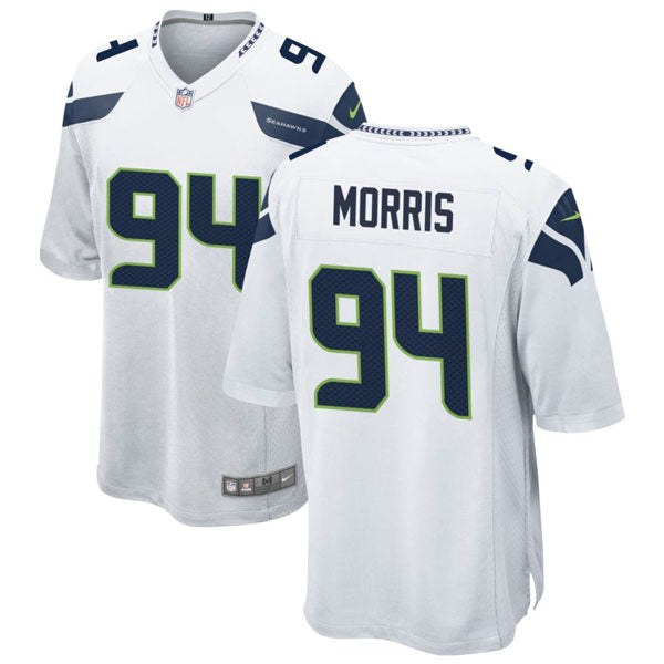 Men’s Seattle Seahawks #94 Mike Morris Nike White Vapor Limited Jersey